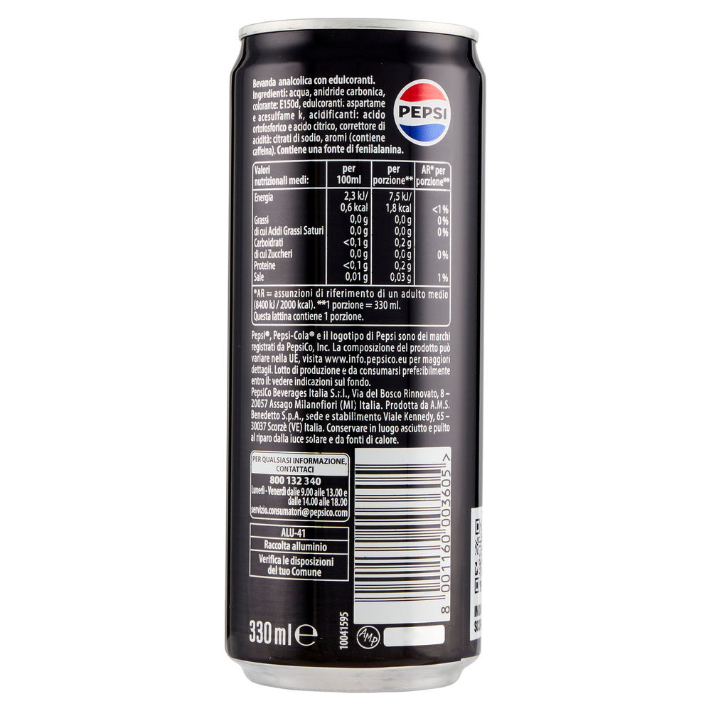 PEPSI MAX ZERO LATTINA ML. 330 - 1