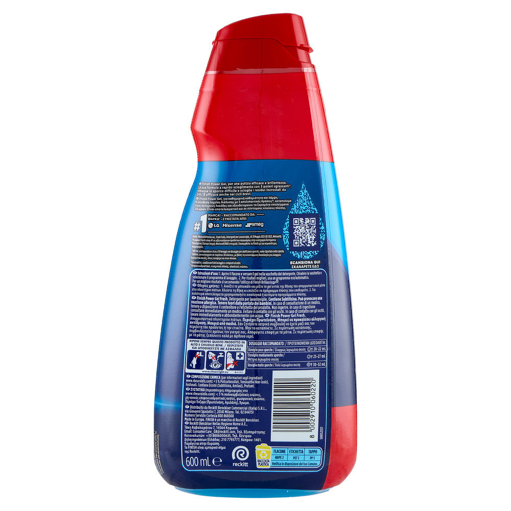DETERSIVO PER LAVASTOVIGLIE FINISH POWER GEL MAX FRESH  ML 600 - 1