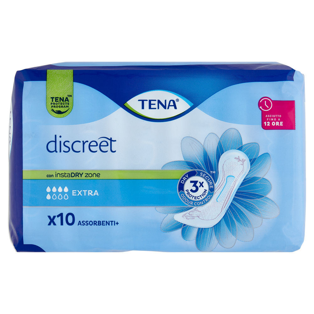 Assorbenti per incontinenza tena discreet extra instadray pz 10