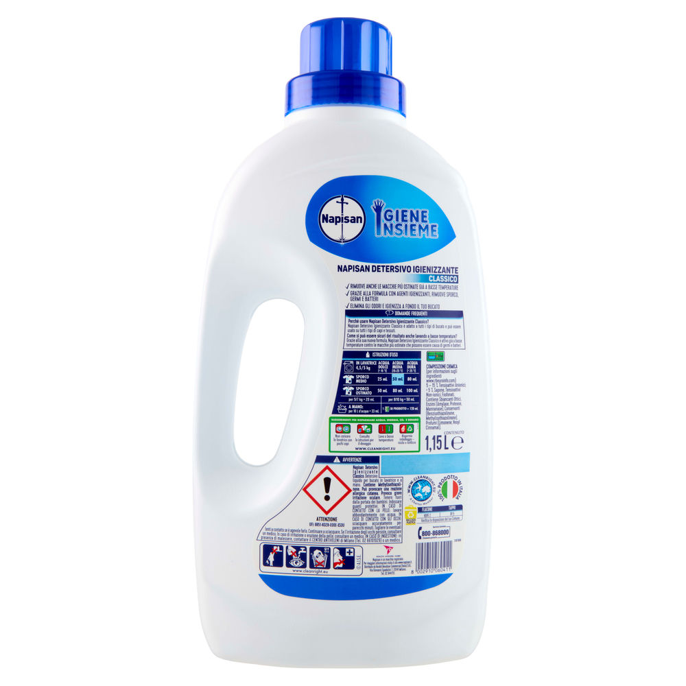 DETERSIVO LAVATRICE LIQUIDO NAPISAN IGIENIZZANTE CLASSIC 23LAV L 1,15 - 1