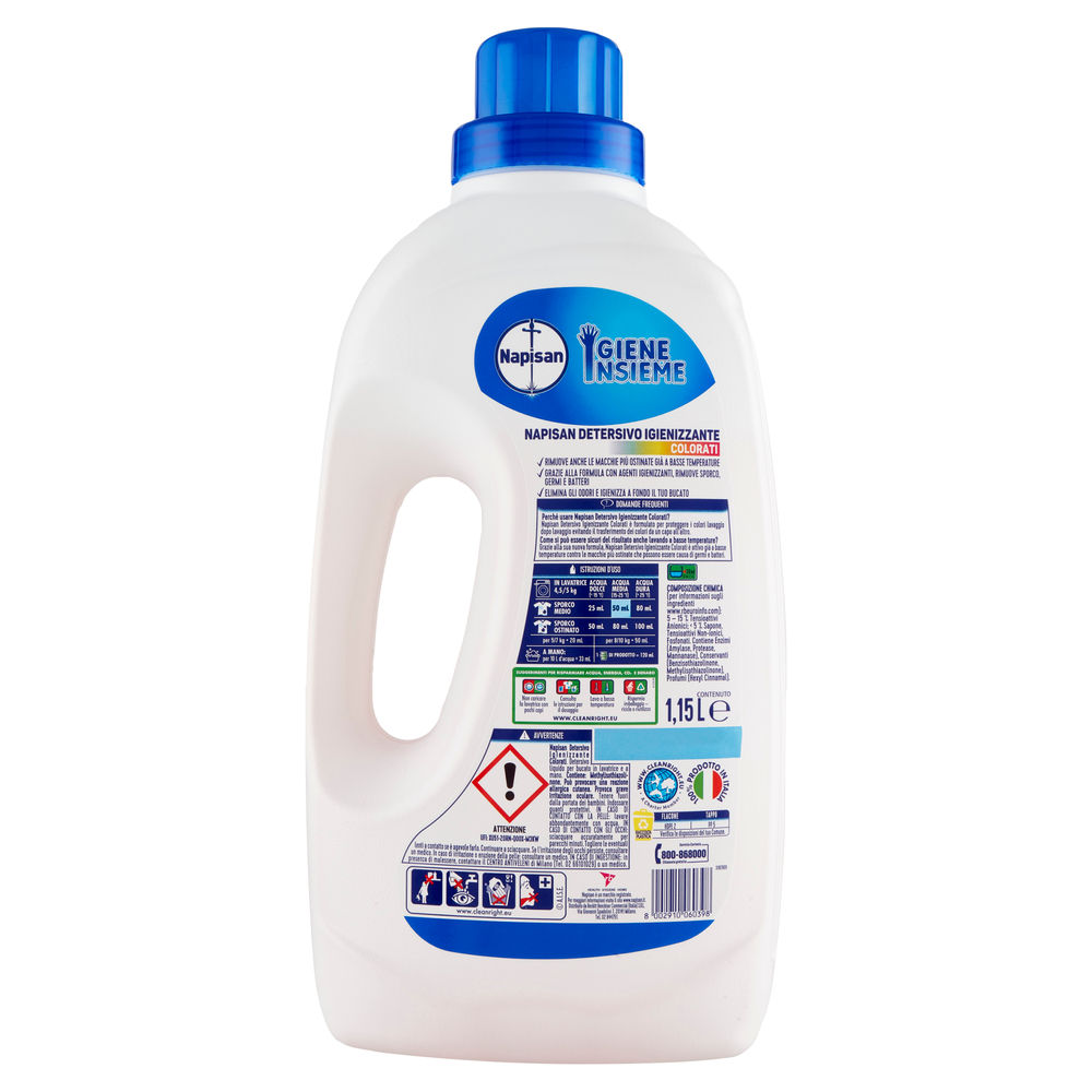 DETERSIVO LAVATRICE LIQUIDO NAPISAN IGIENIZZANTE COLOR 23LAV L 1,15 - 1