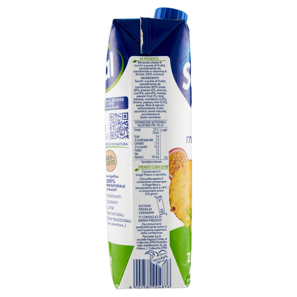 SUCCO SENZA ZUCCHERI MULTIFRUTTI SANTAL PRISMA LT 1 - 6