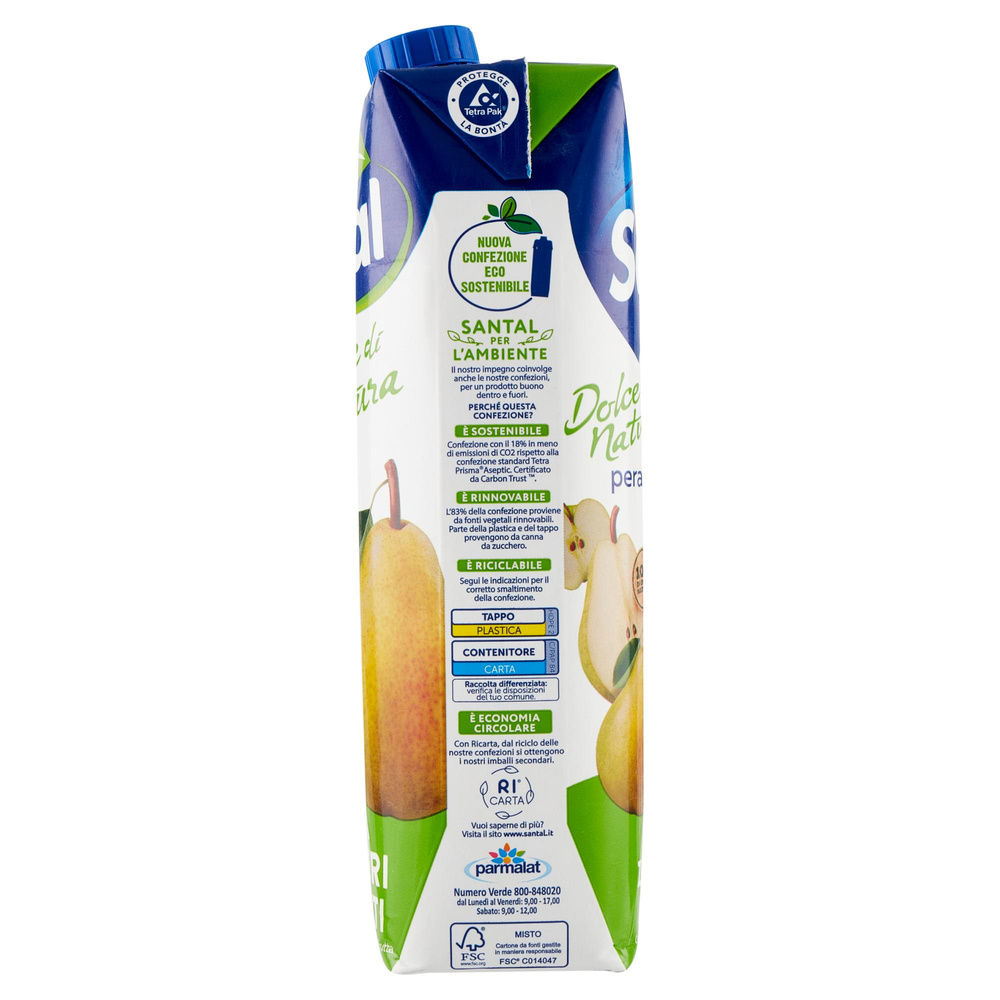 SUCCO SENZA ZUCCHERI PERA SANTAL PRISMA LT 1 - 4