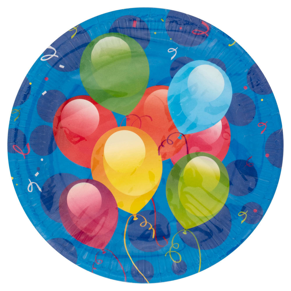 PIATTI CARTONCINO+PLA PERLAFESTA 23CM PALLONCINI PZ.8 - 0
