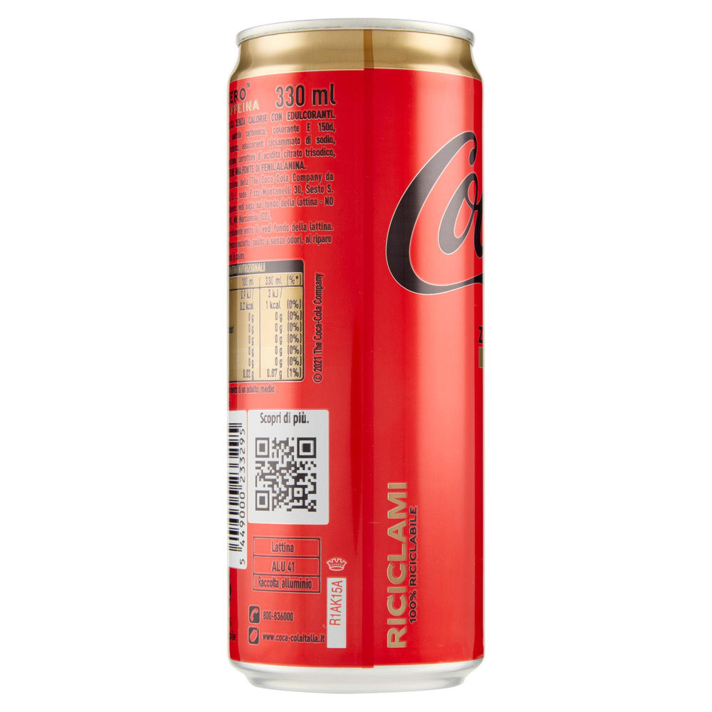 COCA COLA ZERO ZUCCHERI SENZA CAFFEINA LATTINA ML 330 - 7