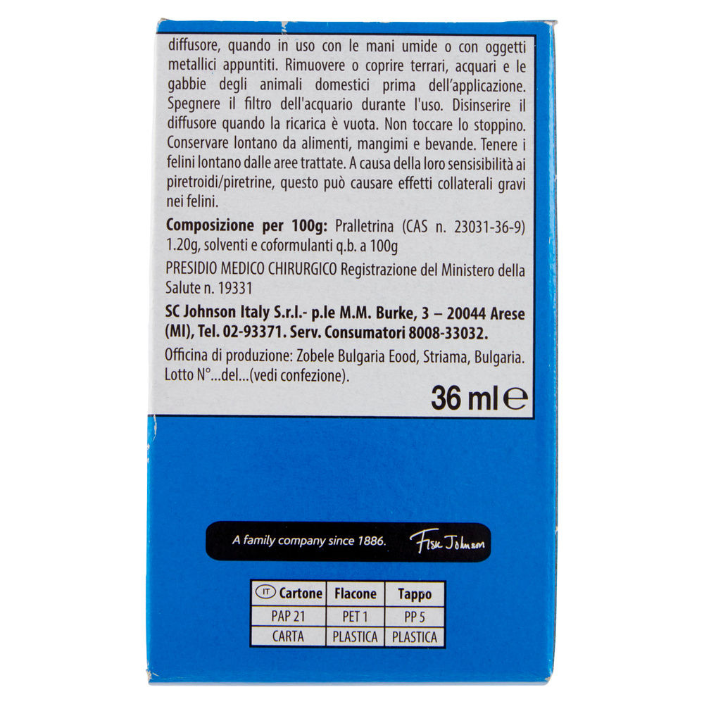 INSETTICIDA RAID RICARICA LIQUIDA PER ELETTROEM. 60NOTTI EUCALIPTO ML 36 - 1