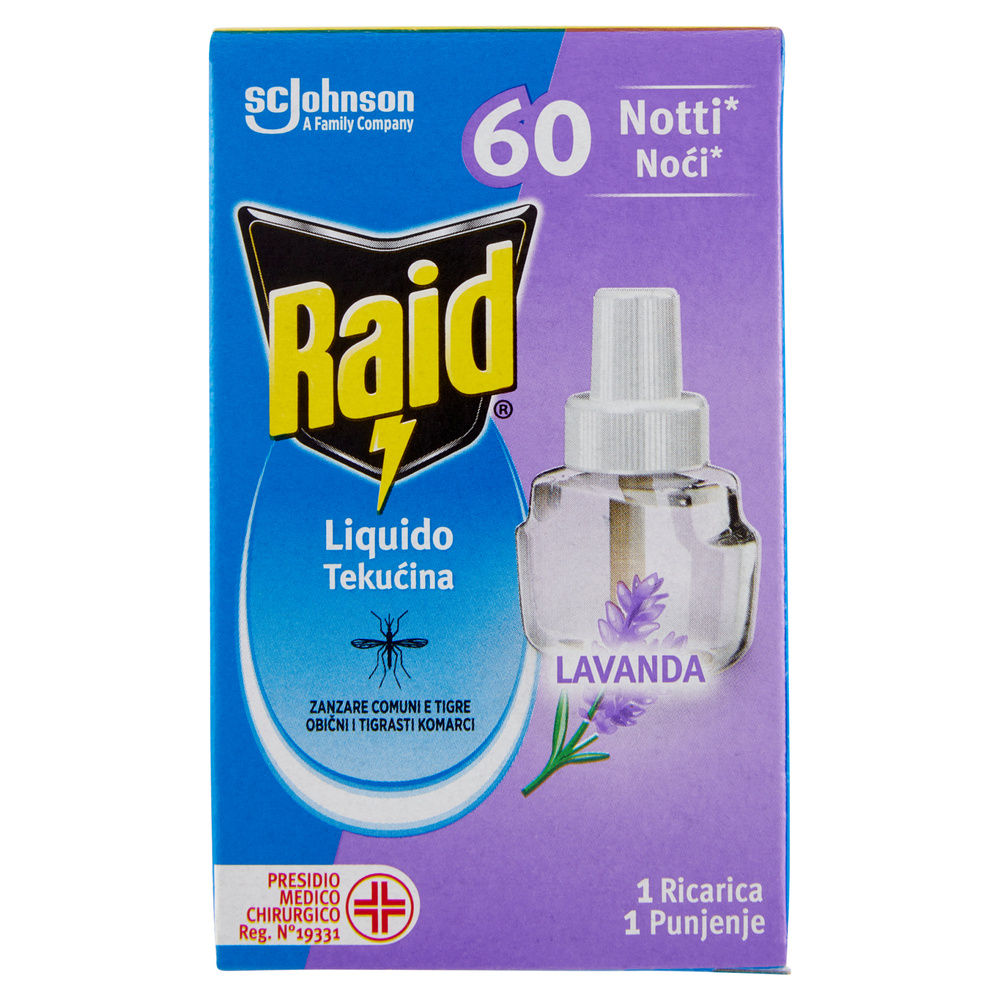 INSETTICIDA RAID RICARICA LIQUIDA PER ELETTROEM. 60NOTTI LAVANDA ML 36 - 0