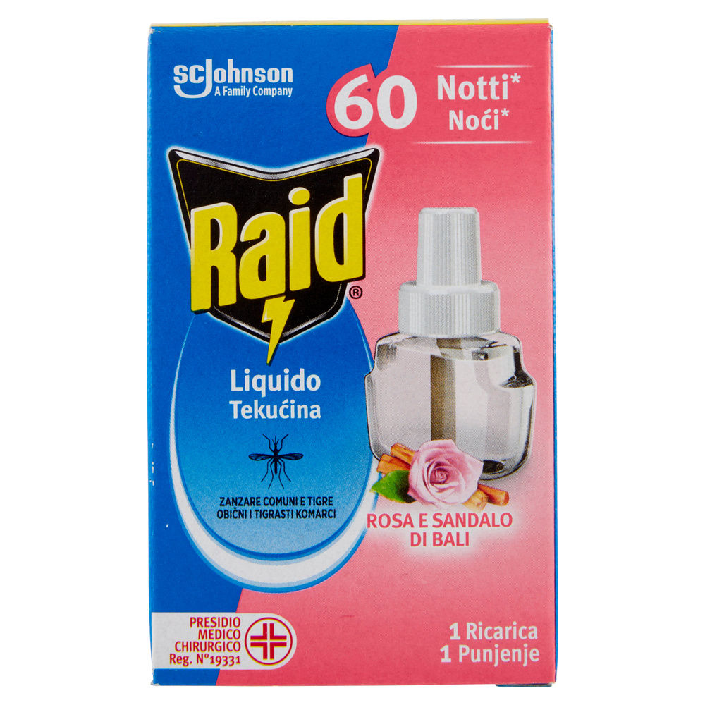INSETTICIDA RAID RICARICA LIQU.PER ELETTROEM.60NOTTI ROSA/SANDALO DI BALI ML 36 - 7