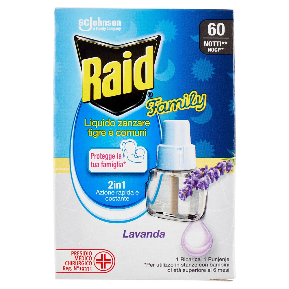 INSETTICIDA RAID FAMILY RICARICA LIQUIDA PER ELETTROEM. 60NOTTI ML 36 - 0