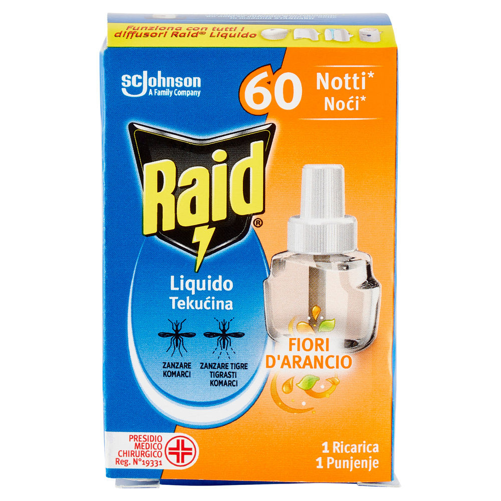 INSETTICIDA RAID RICARICA LIQUIDA PER ELETTROEM. 60NOTTI FIORI D'ARANCIO ML 36 - 6