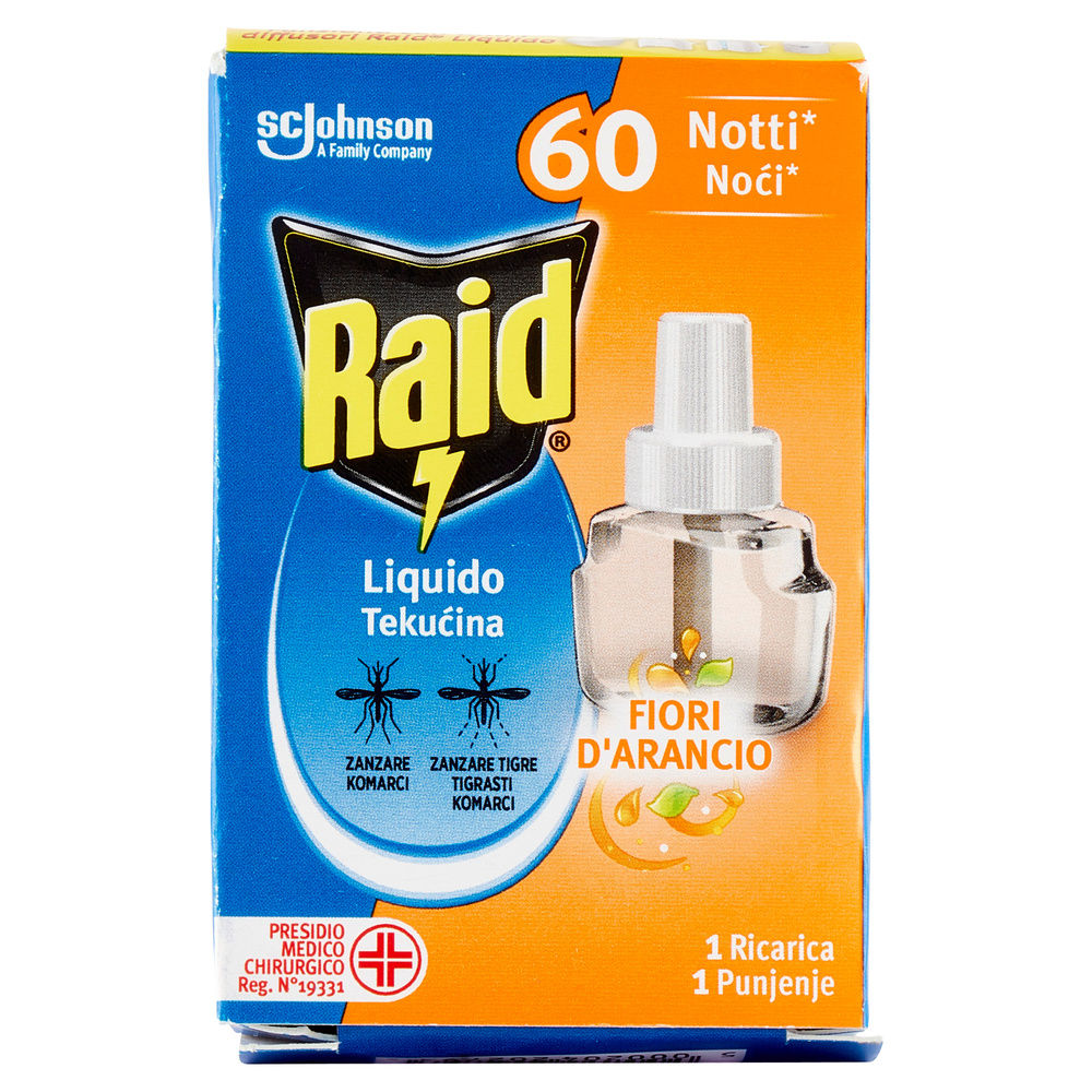 INSETTICIDA RAID RICARICA LIQUIDA PER ELETTROEM. 60NOTTI FIORI D'ARANCIO ML 36 - 7