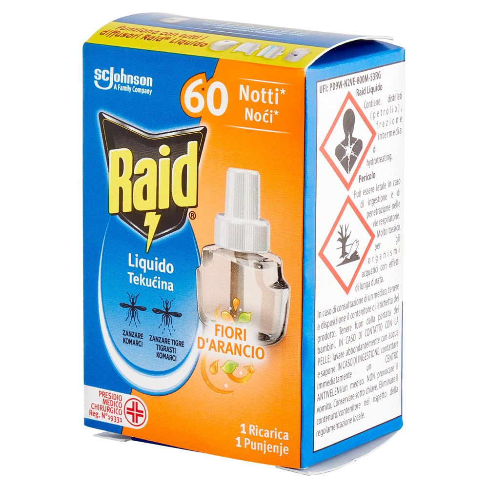 INSETTICIDA RAID RICARICA LIQUIDA PER ELETTROEM. 60NOTTI FIORI D'ARANCIO ML 36 - 4