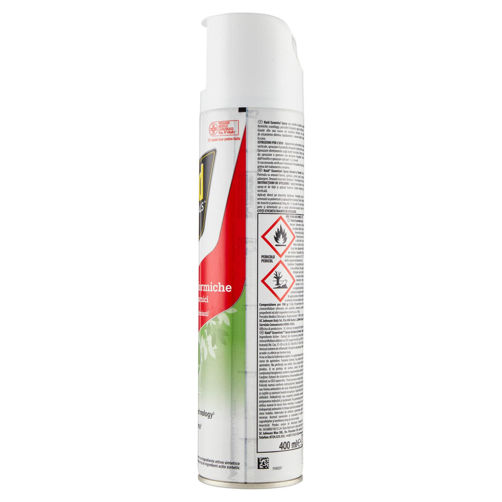 INSETTICIDA SPRAY RAID ESSENTIALS SCARAFAGGI E FORMICHE ML 400 - 2