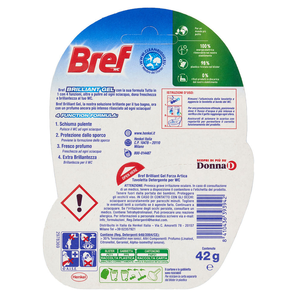 SCHIUMOGENO SOLIDO BREF WC BRILLIANT GEL TUTTOIN1 FORZA ARTICA G 42 PZ 1 - 1