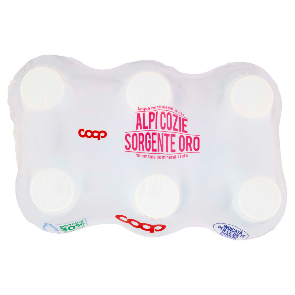 ACQUA LEGGERMENTE FRIZZANTE COOP ORO 30% RPET CLUSTER ML 500 X 6 - 6