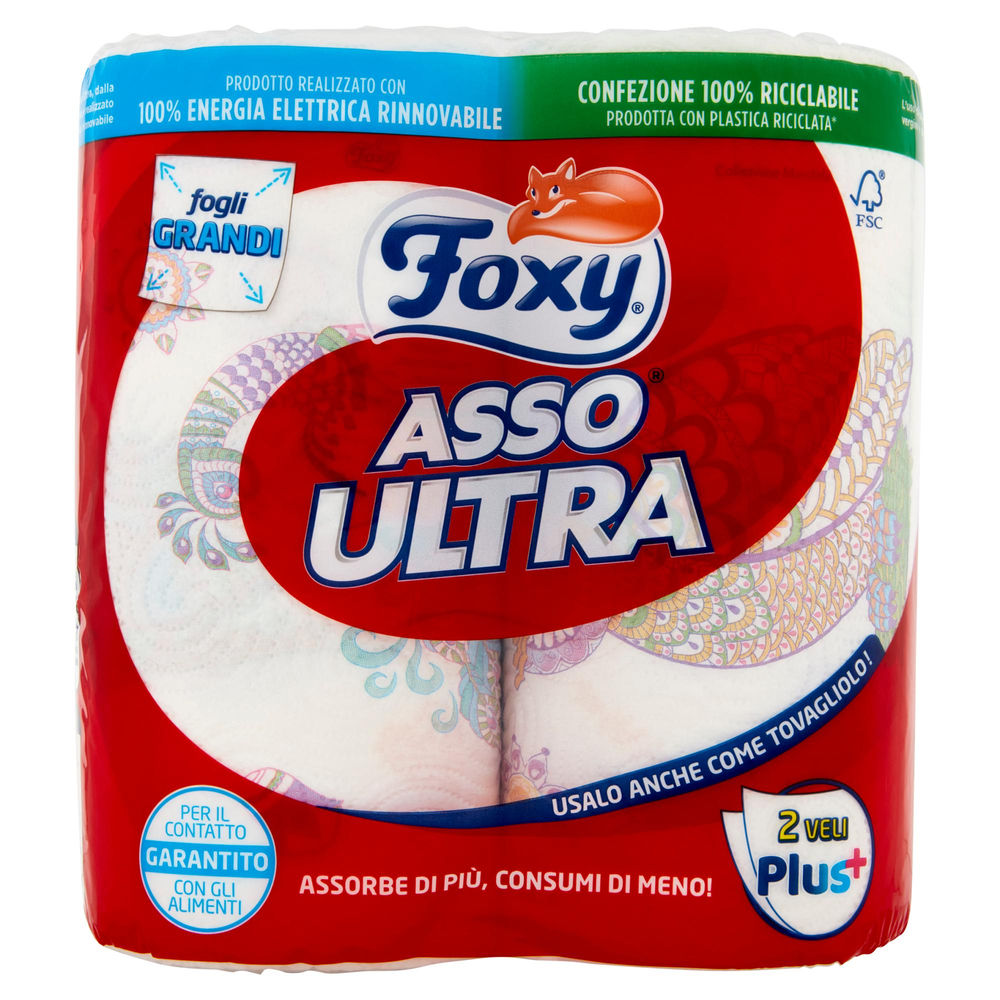 Carta cucina foxy asso ultra decorato pz.2