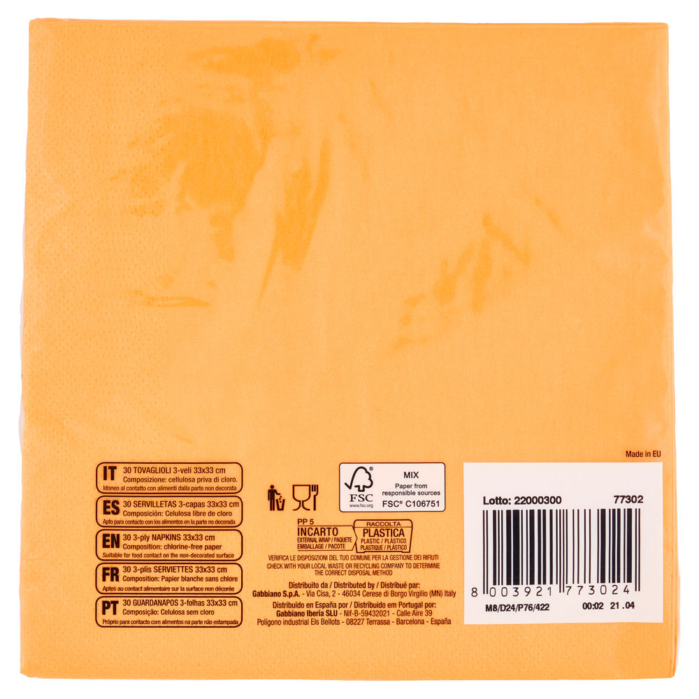 TOVAGLIOLI 3V 33X33 MANDARINE SMART PZ 30 - 1