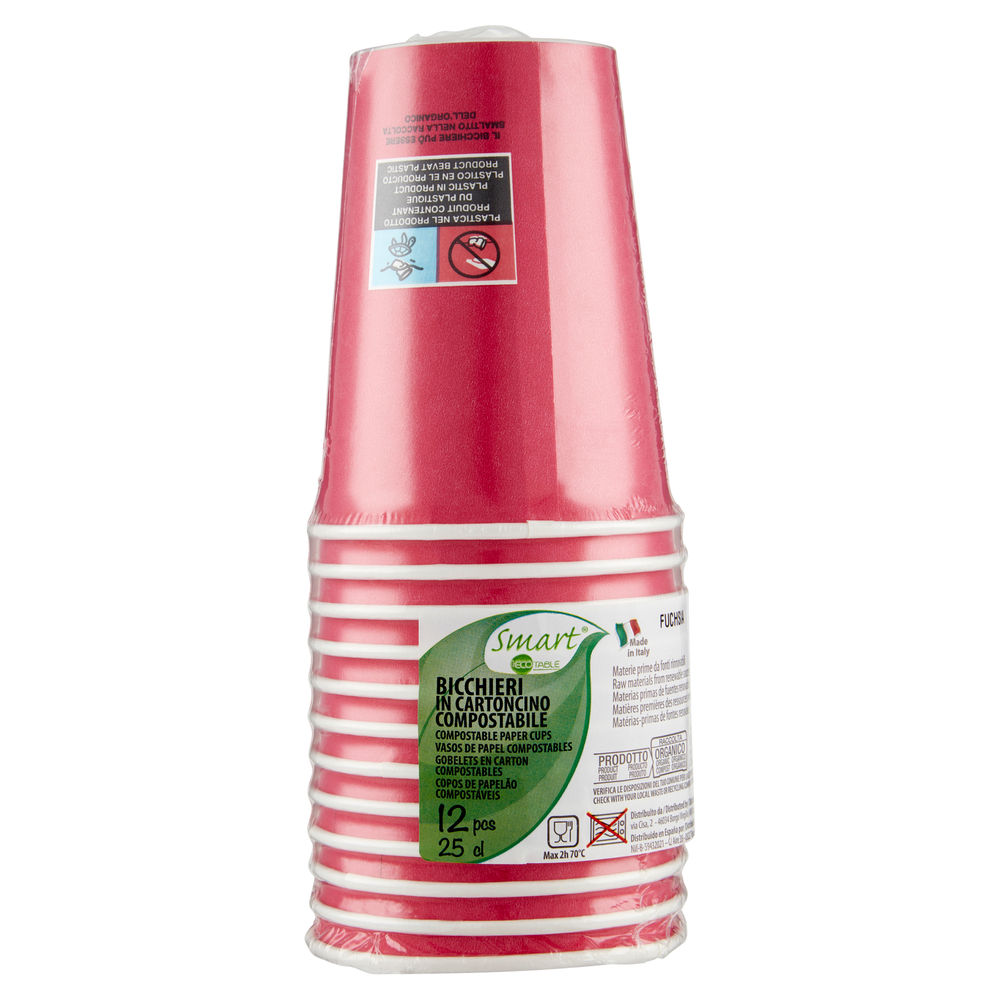 BICCHIERI CARTONCINO 200 ML FUCSIA SMART PZ 12 - 0