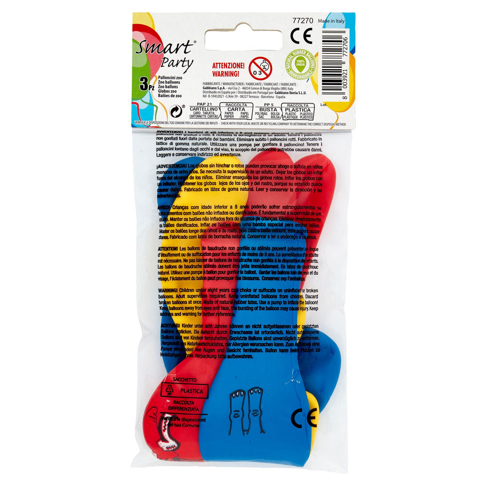 PALLONCINI SAGOMATI ZOO SMART PZ 3 - 1