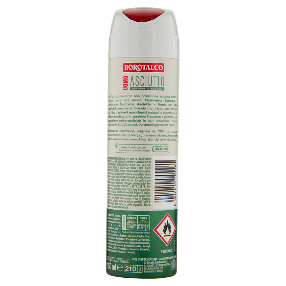 DEODORANTE UOMO SPRAY BOROTALCO ASCIUTTO ML 150 - 1