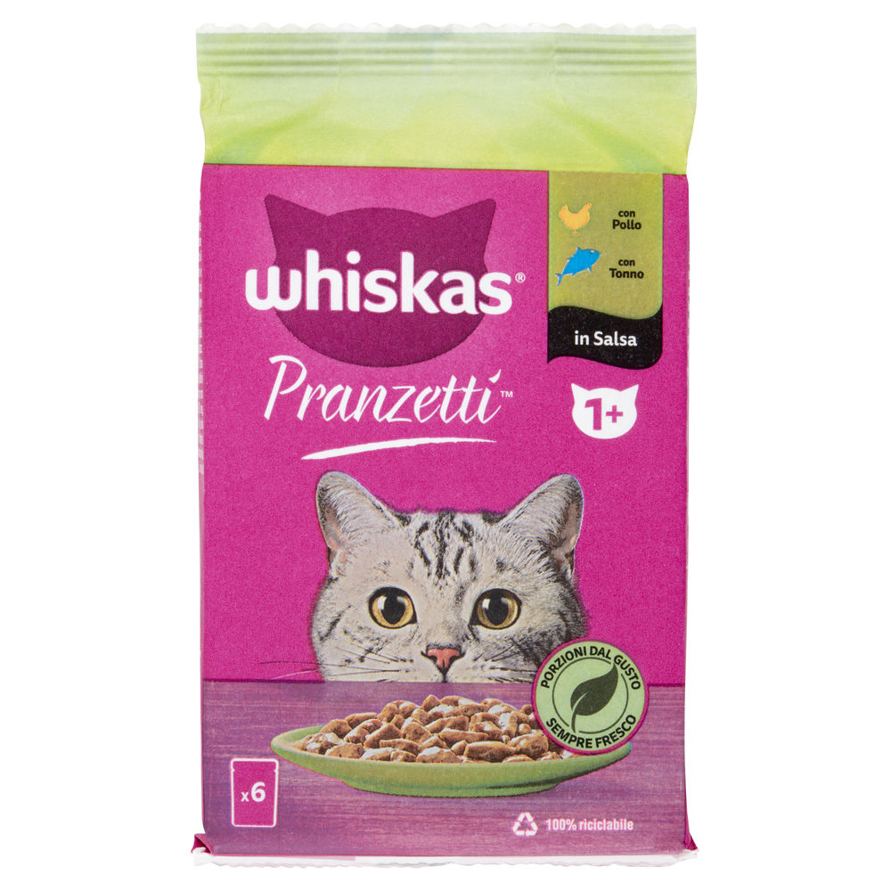 UMIDO GATTO WHISKAS PRANZETTI MARI E MONTI 1+ MULTIPACK G 50 X 6 - 0