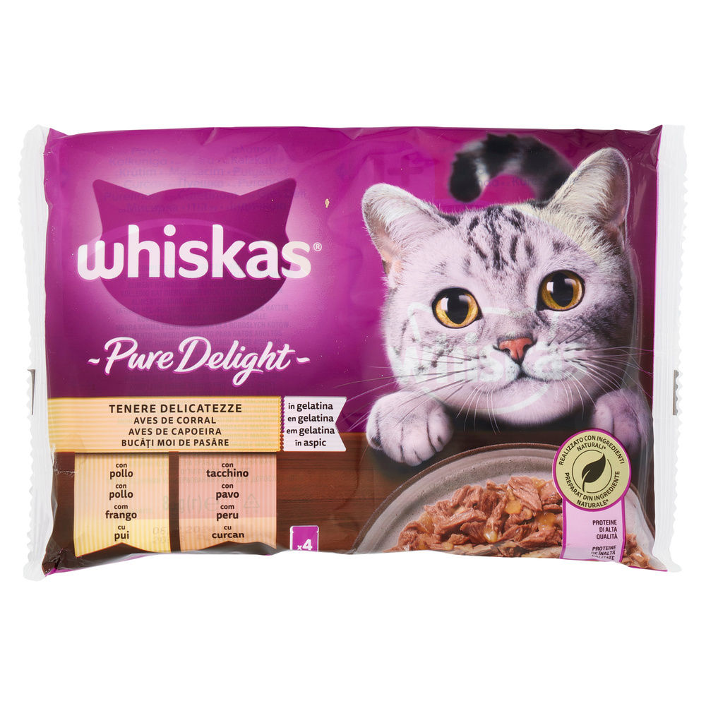 UMIDO GATTO WHISKAS PURE DELIGHT TENERE DELICATEZZE MULTIPACK G 85 X 4 - 4
