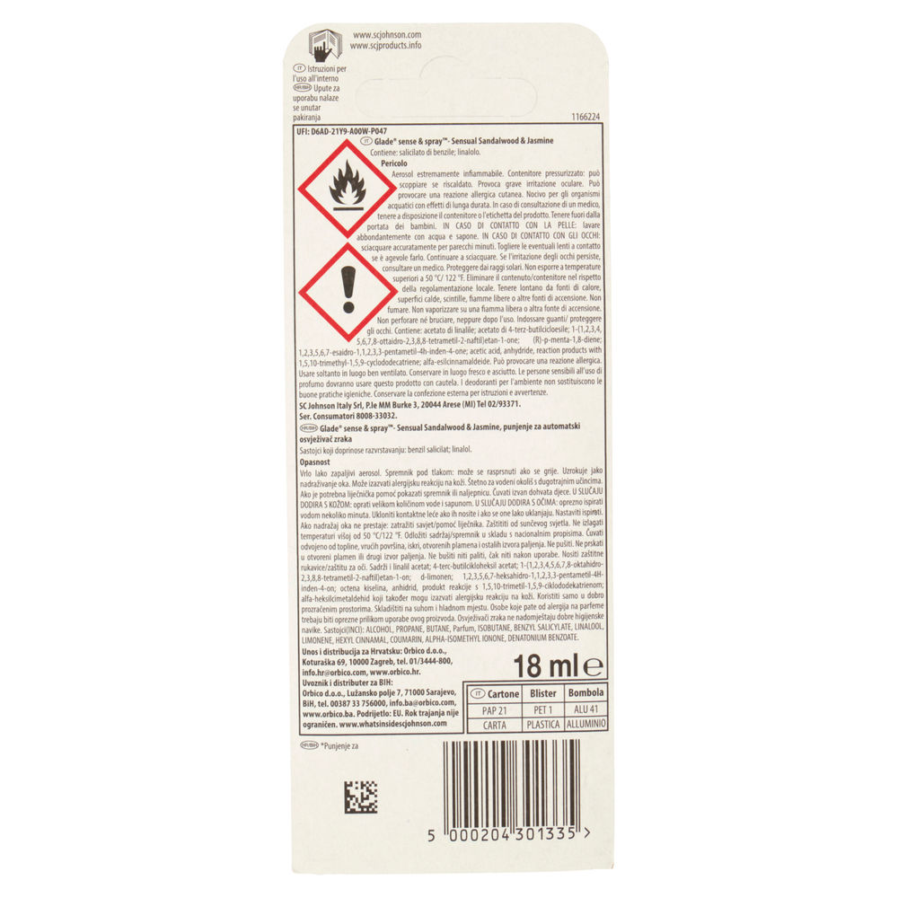 DEODORANTE AMBIENTE GLADE SENSE&SPRAY RICARICA MIX 2 ML 0,018 - 1