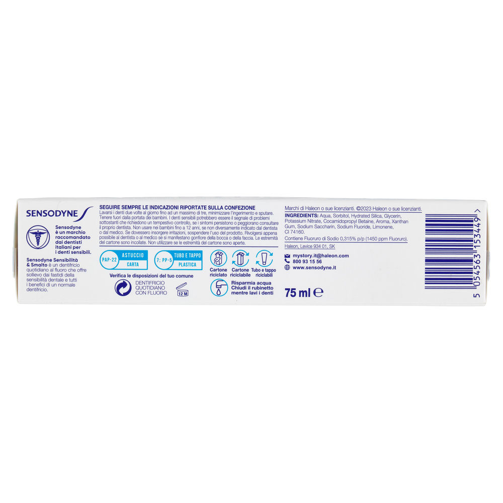 DENTIFRICIO SENSODYNE SENSIBILITA' E SMALTO ORIGINAL ML 75 - 7