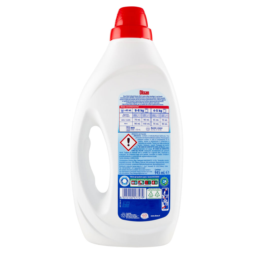 DETERSIVO LAVATRICE DIXAN LIQUIDO CLASSICO 21 LAVAGGI L 0,945 - 1