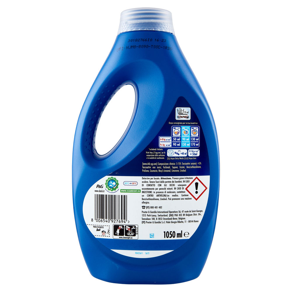 DETERSIVO LAVATRICE DASH LIQUIDO BASE LAVANDA 21LAV L 1,05 - 1