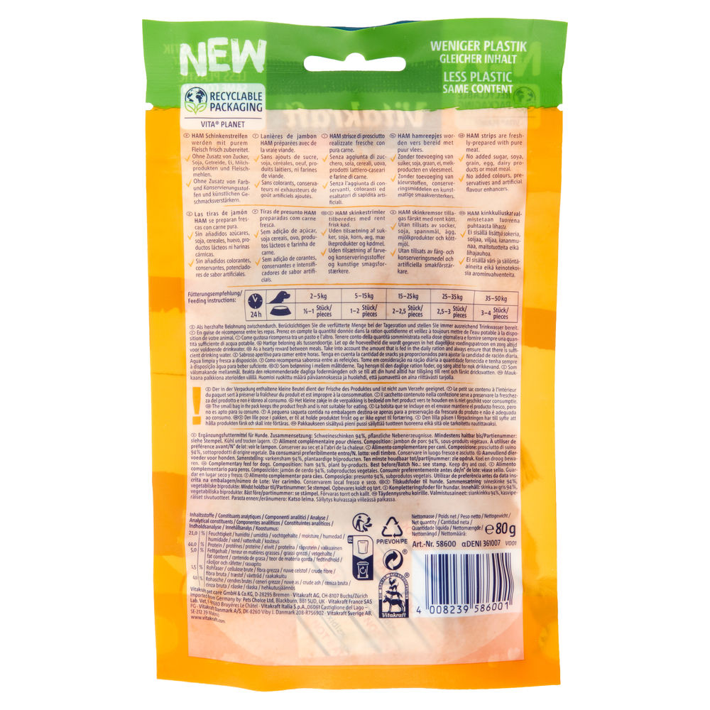 VITAKRAFT HAM - STRISCE DI PROSCIUTTO G80 - 1