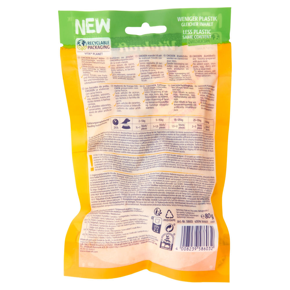 VITAKRAFT CHICKEN - MANUBRI DI CARNE DI POLLO G80 - 1