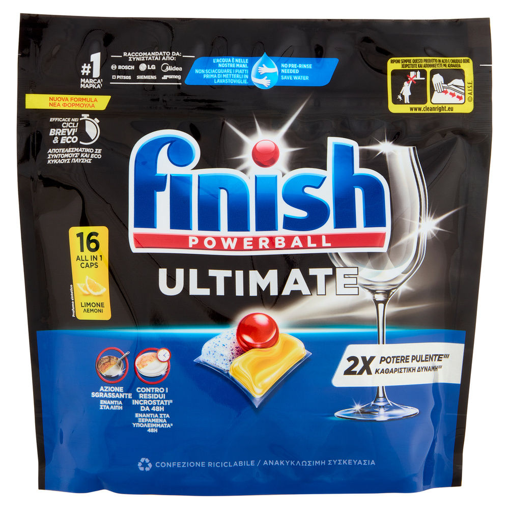 DETERSIVO LAVASTOVIGLIE FINISH TABS ULTIMATE LEMON PZ 16 G. 206,4 - 0