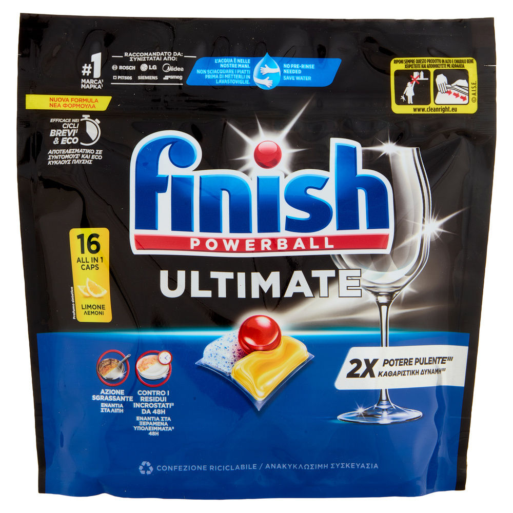 DETERSIVO LAVASTOVIGLIE FINISH TABS ULTIMATE LEMON PZ 16 G. 206,4 - 3