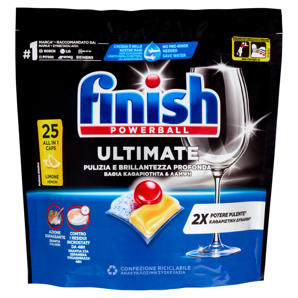 DETERSIVO LAVASTOVIGLIE FINISH TABS ULTIMATE LEMON PZ 25 G. 322,5 - 0