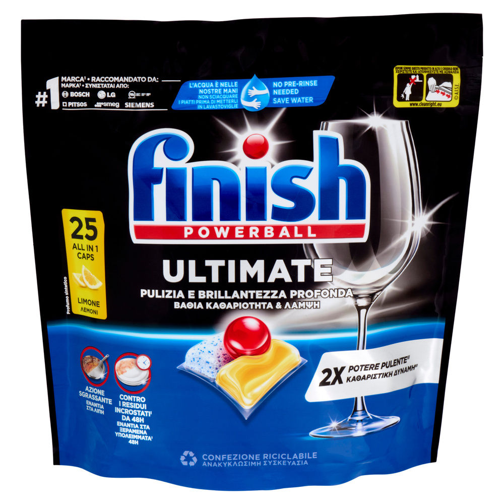 DETERSIVO LAVASTOVIGLIE FINISH TABS ULTIMATE LEMON PZ 25 G. 322,5 - 3