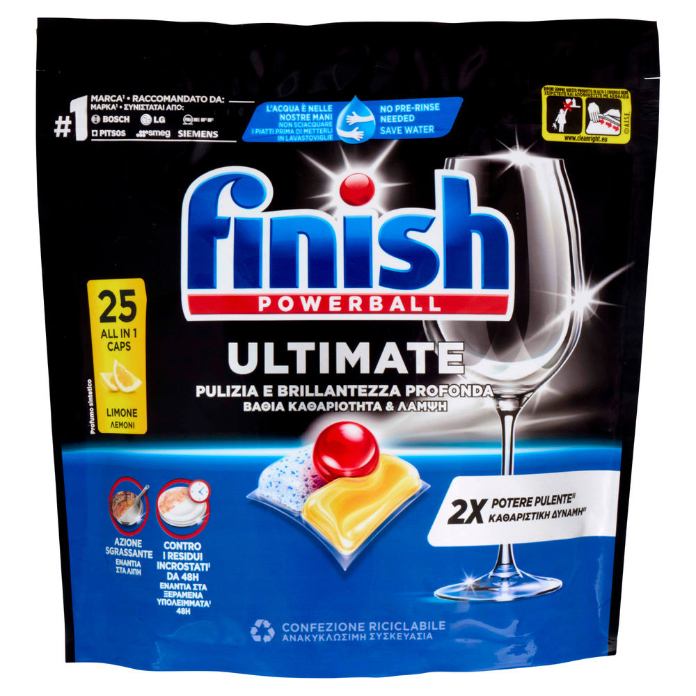 DETERSIVO LAVASTOVIGLIE FINISH TABS ULTIMATE LEMON PZ 25 G. 322,5 - 4