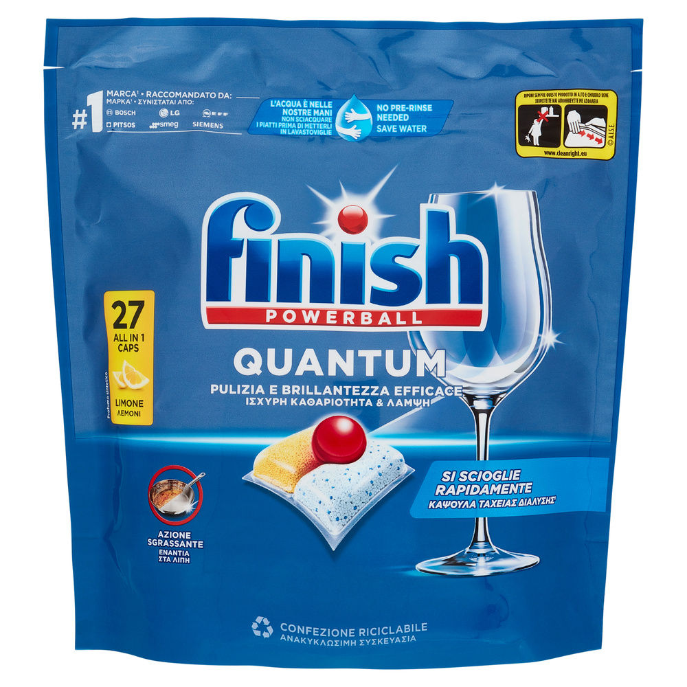 DETERSIVO LAVASTOVIGLIE FINISH TABS QUANTUM LEMON PZ 27 G 280,8 - 3
