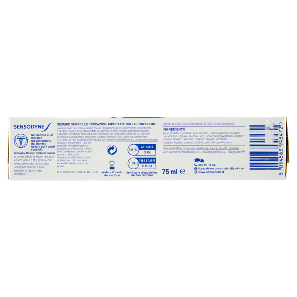 DENTIFRICIO SENSODYNE NOURISH FRESCHEZZA NATURALE ML 75 - 5