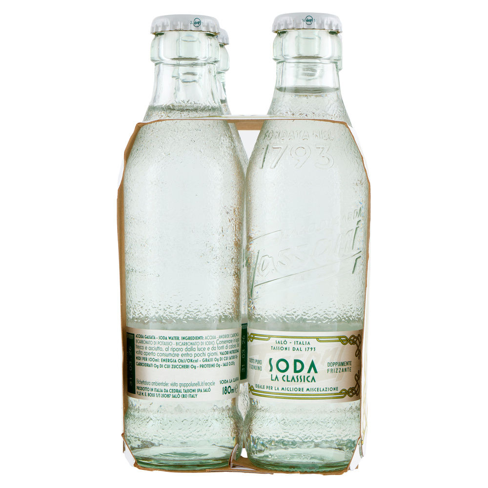 ACQUA GASSATA SODA WATER TASSONI CLUSTER ML 180X4 - 6