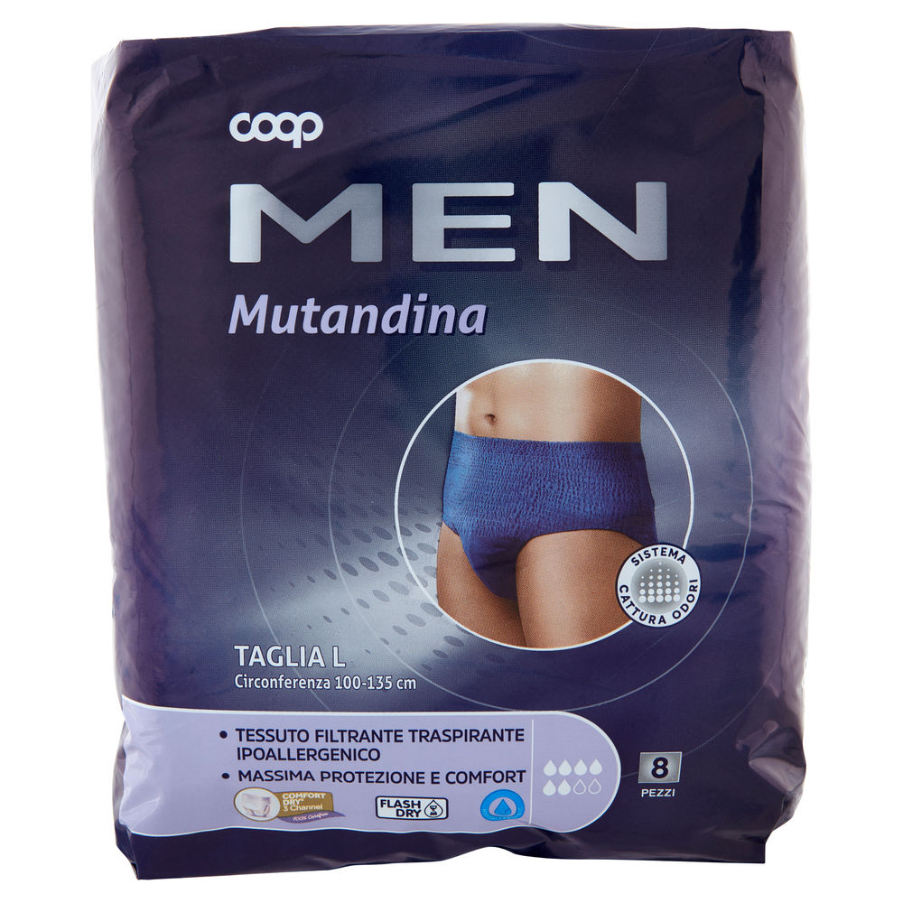 MUTANDINA PER INCONTINENZA UOMO COOP MEN TG.L PZ.8 - 0