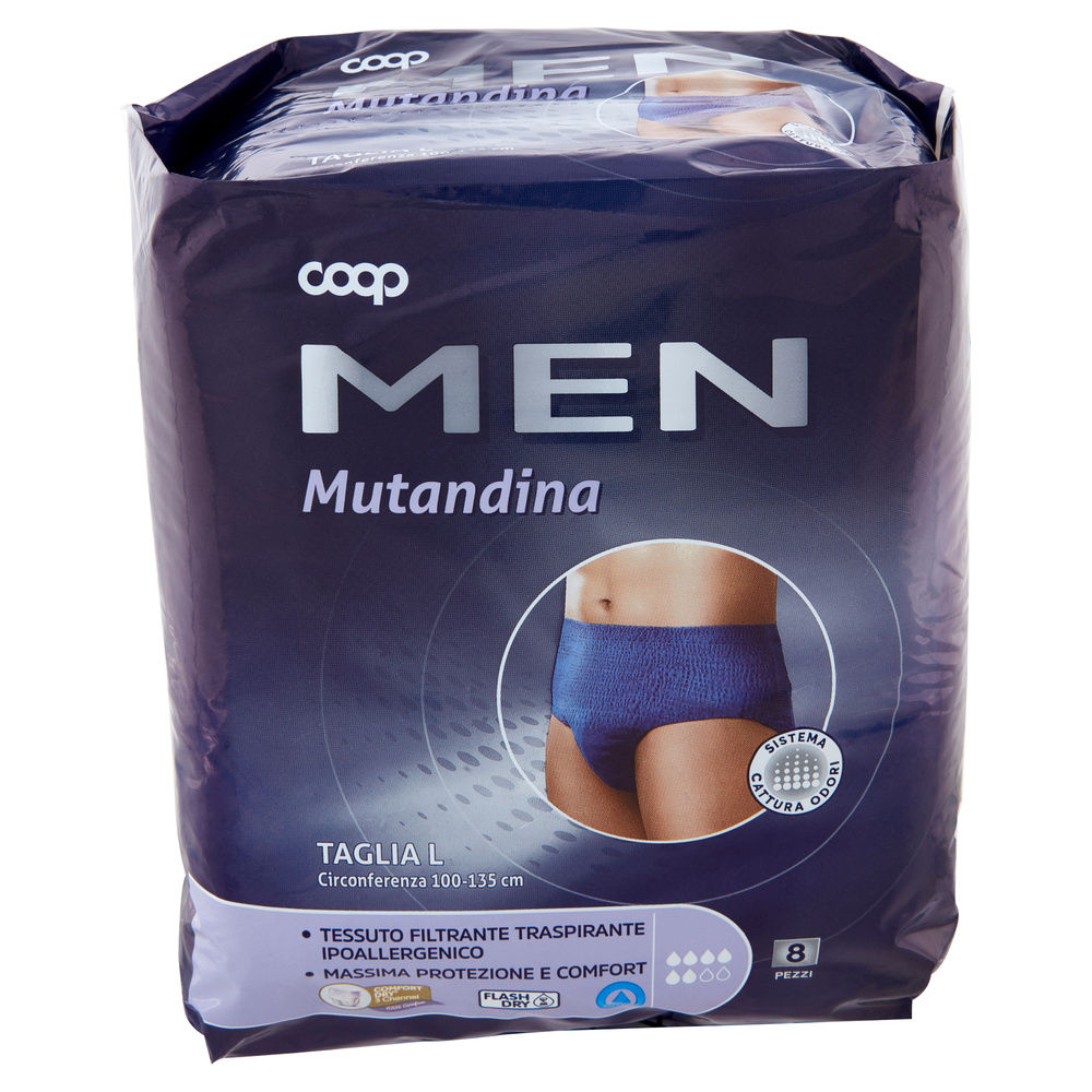 MUTANDINA PER INCONTINENZA UOMO COOP MEN TG.L PZ.8 - 2