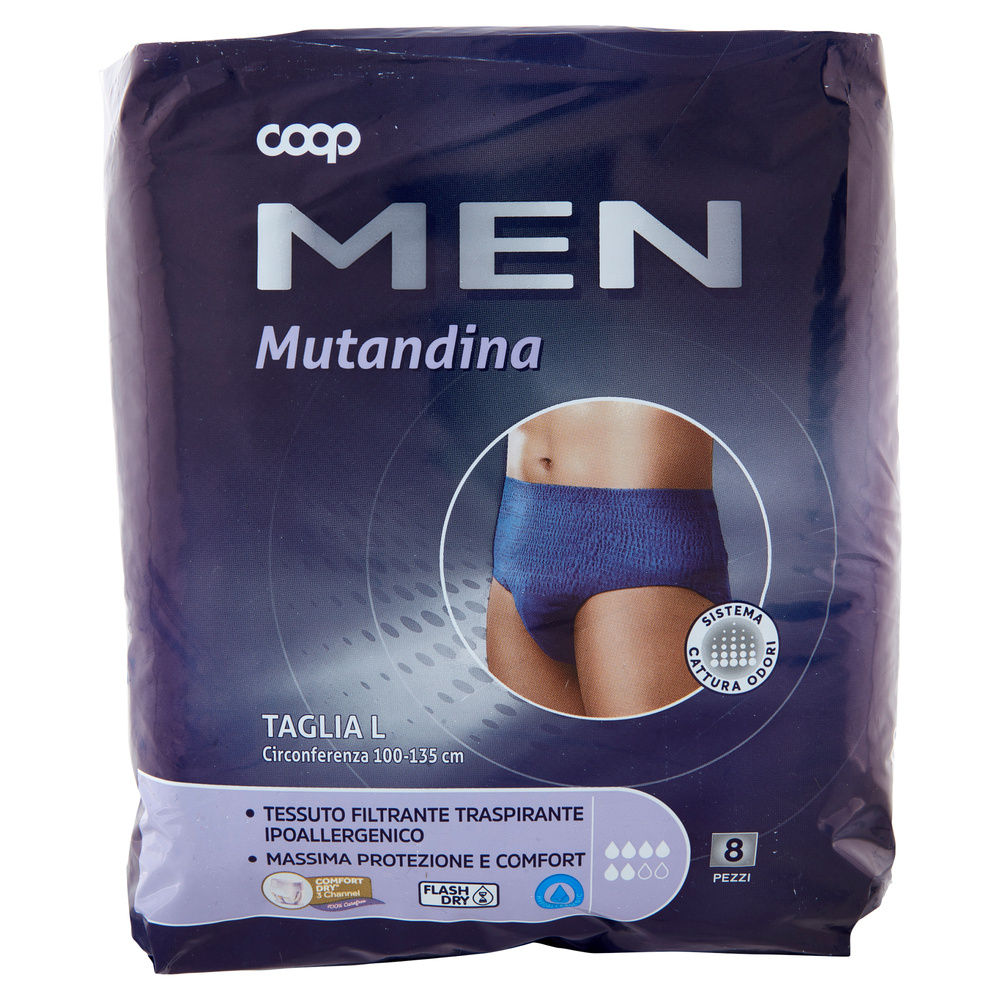 MUTANDINA PER INCONTINENZA UOMO COOP MEN TG.L PZ.8 - 3