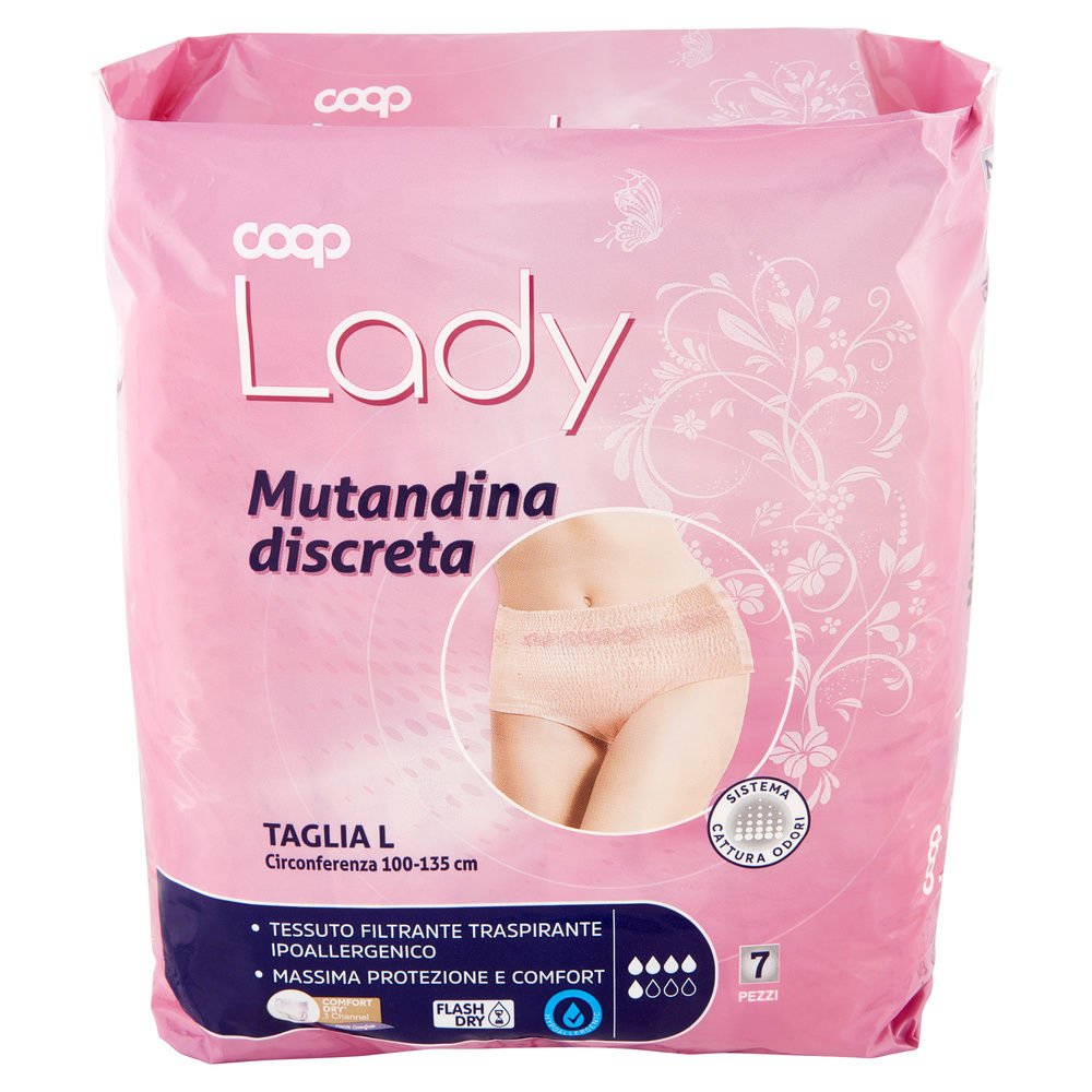 MUTANDINA PER INCONTINENZA DISCRETA COOP LADY TG.L PZ.7 - 3