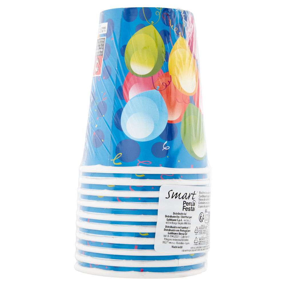 BICCHIERI DI CARTA FANTASIA PALLONCINI 25CL PERLAFESTA PZ.10 - 4