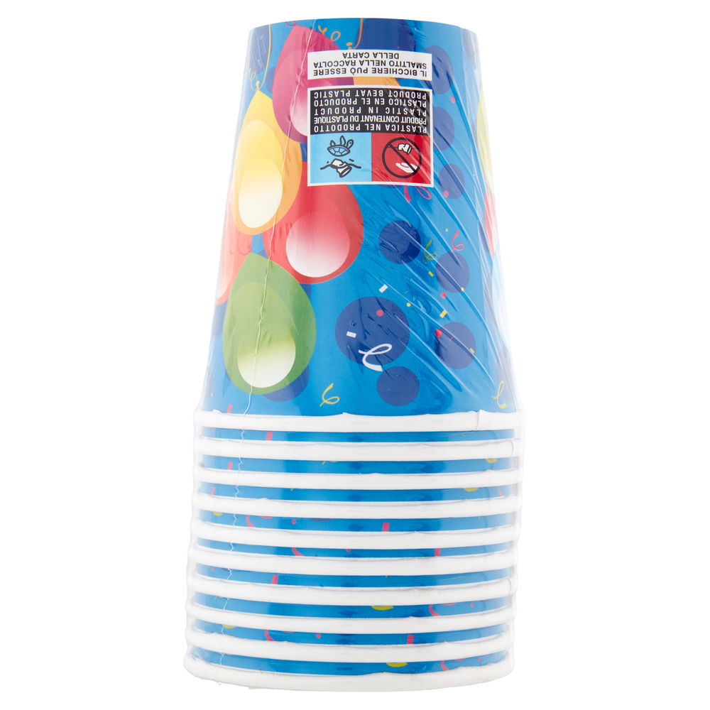 BICCHIERI DI CARTA FANTASIA PALLONCINI 25CL PERLAFESTA PZ.10 - 1