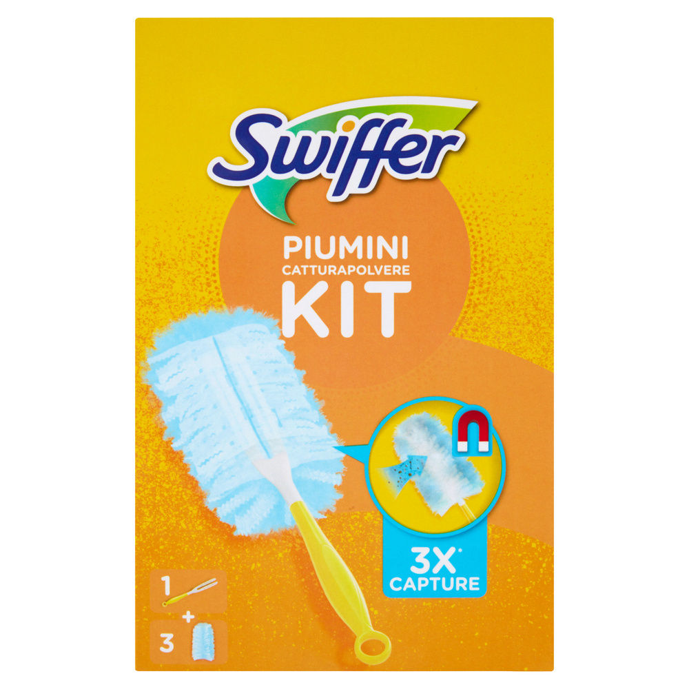 KIT CATTURA POLVERE PIUMINI SWIFFER DUSTER STARTER +3 RICARICHE PZ.1 - 5