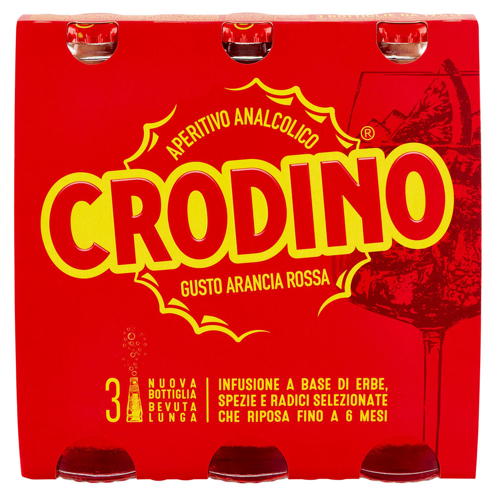 APERITIVO ANALCOLICO CRODINO ARANCIA ROSSA CLUSTER ML 175 X 3 - 2