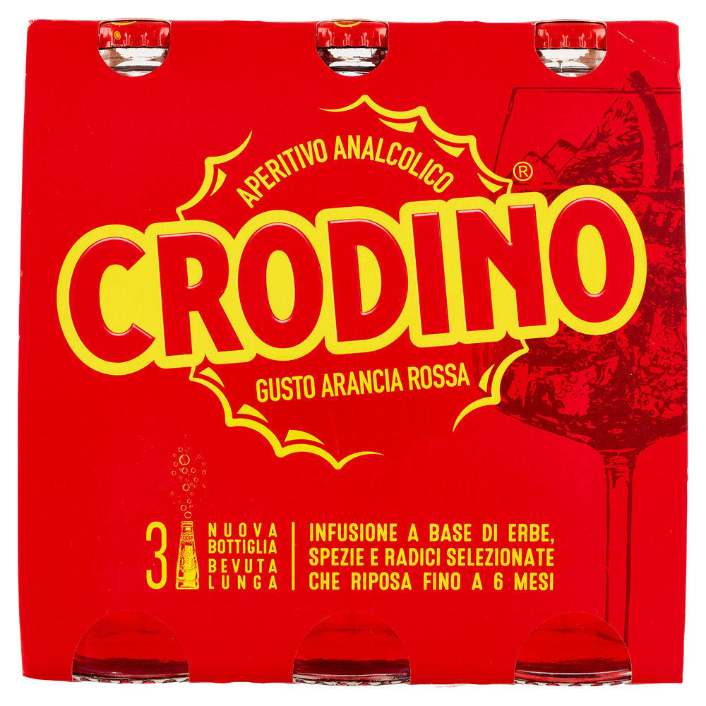 APERITIVO ANALCOLICO CRODINO ARANCIA ROSSA CLUSTER ML 175 X 3 - 3