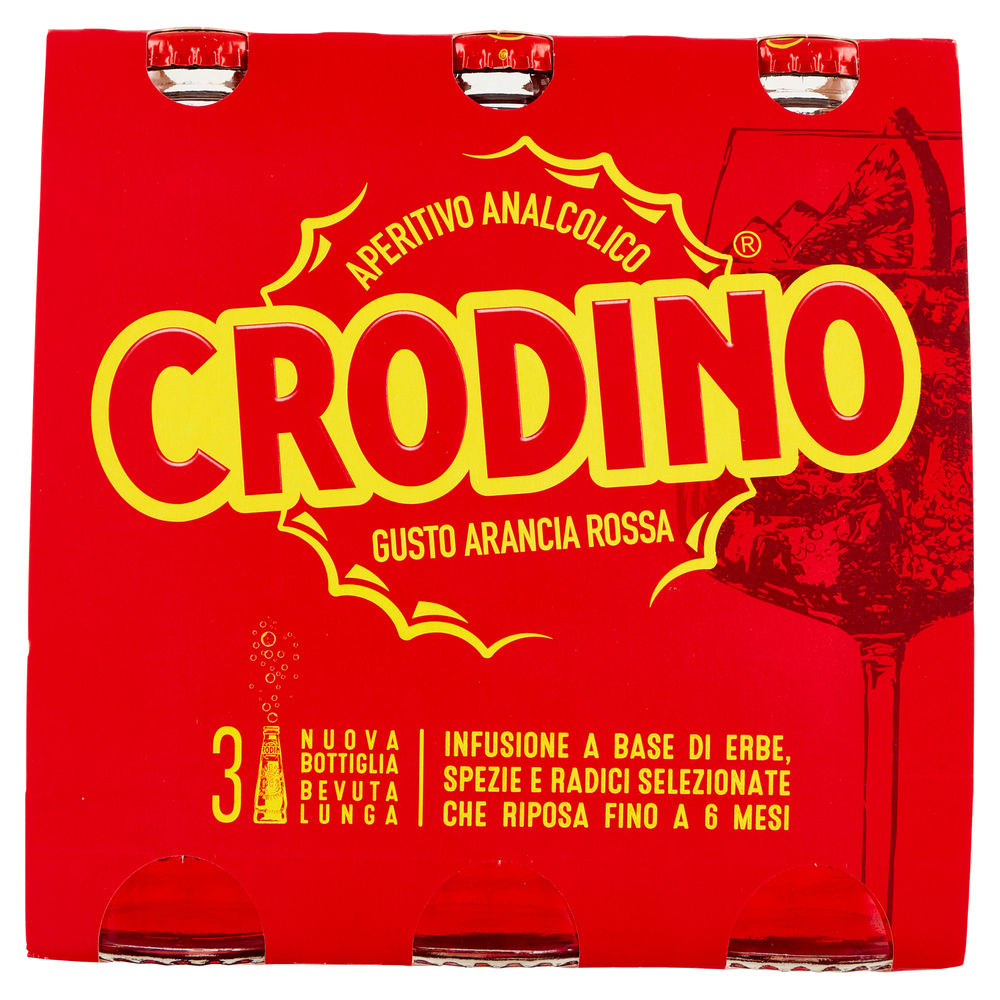 APERITIVO ANALCOLICO CRODINO ARANCIA ROSSA CLUSTER ML 175 X 3 - 1